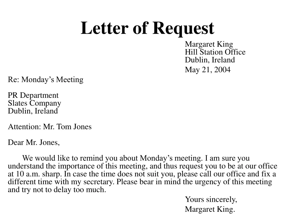 letter of request