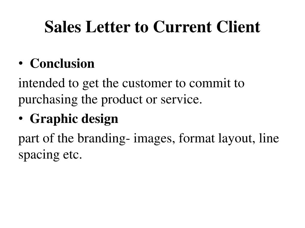 sales letter to current client