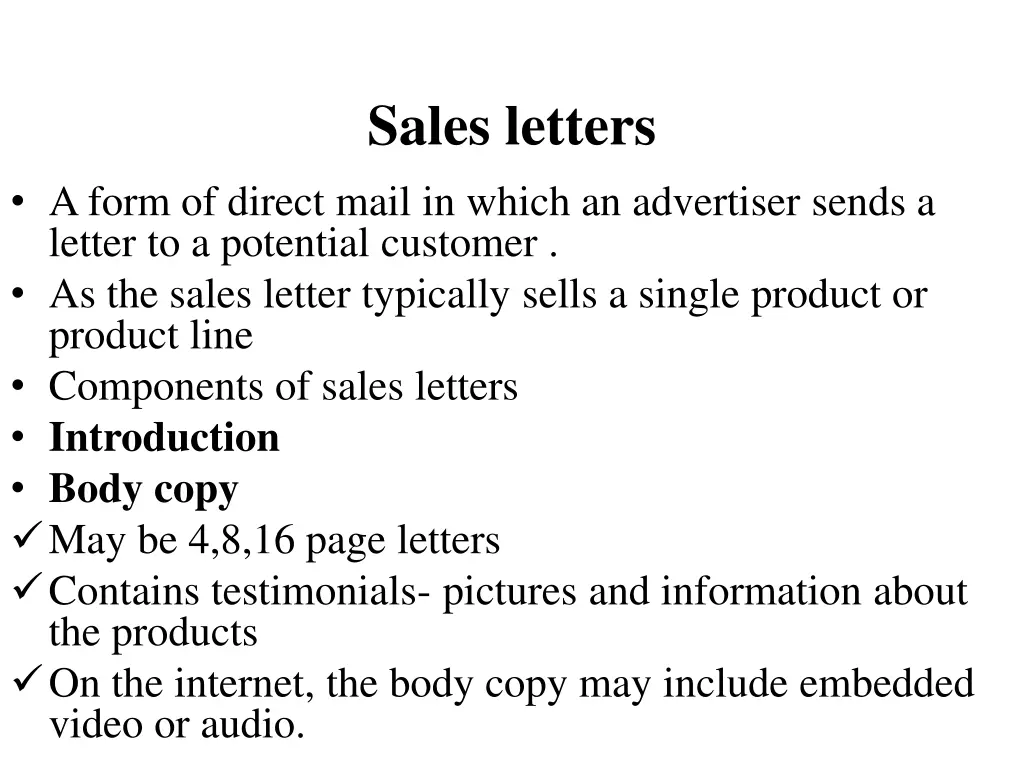 sales letters