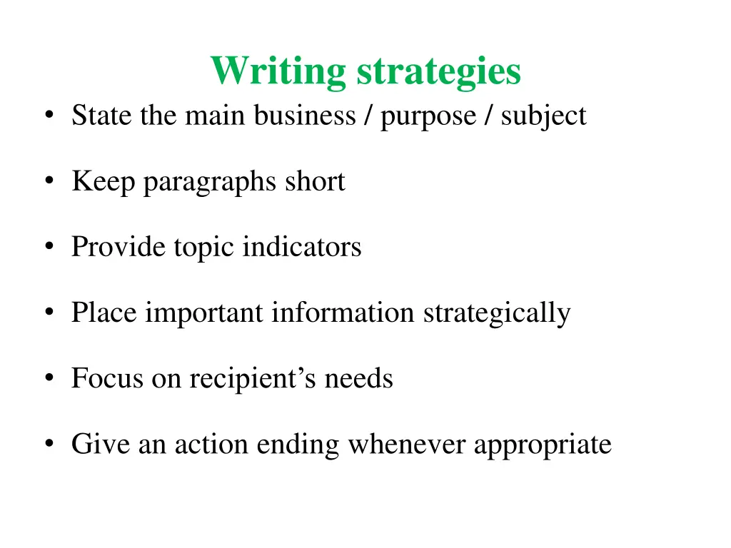 writing strategies