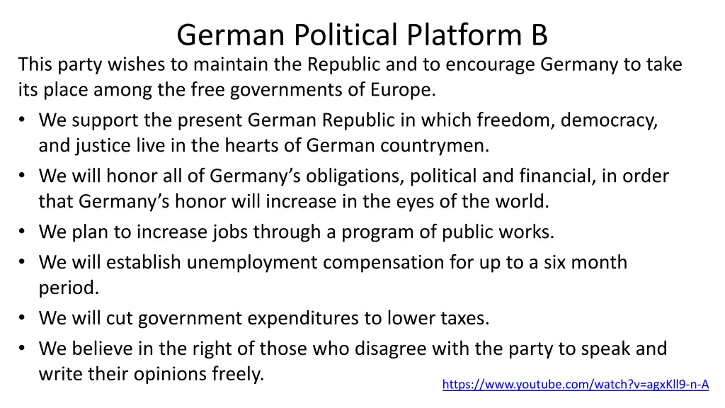 german political platform b this party wishes