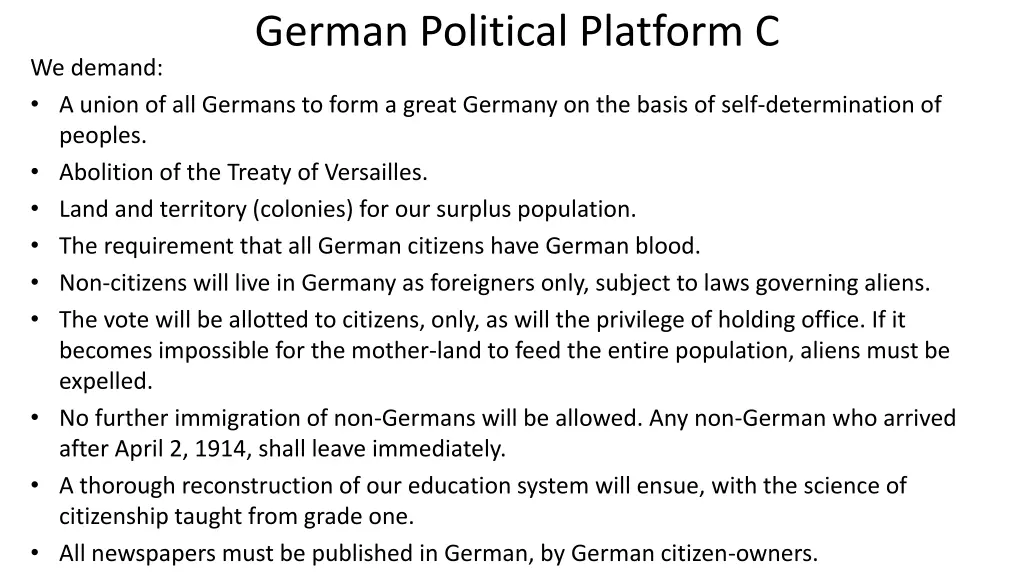 german political platform c