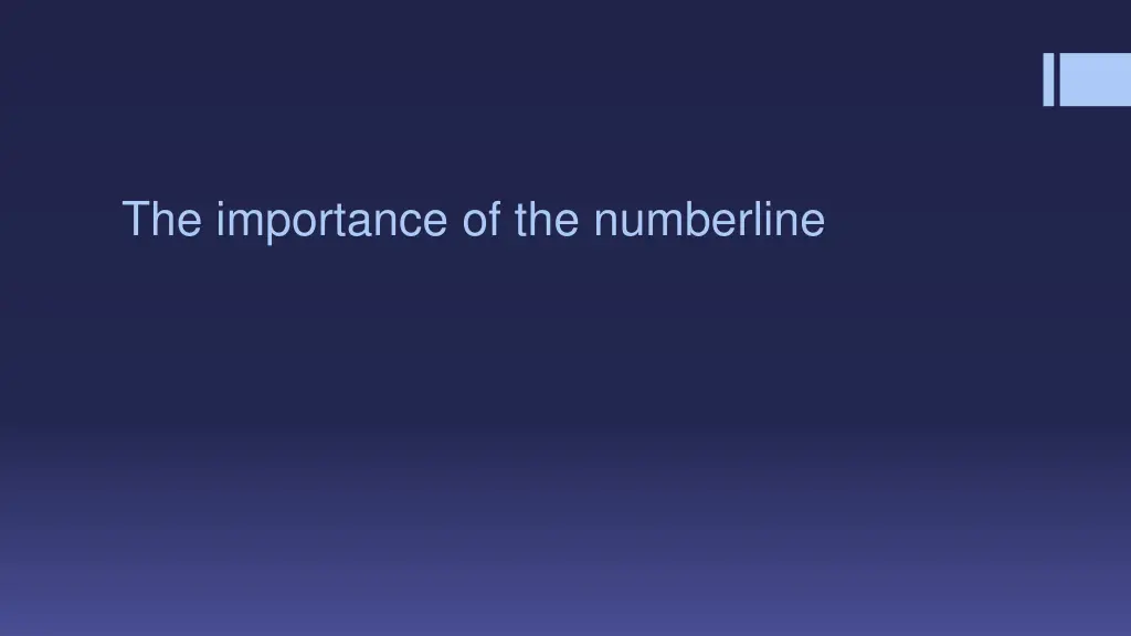 the importance of the numberline