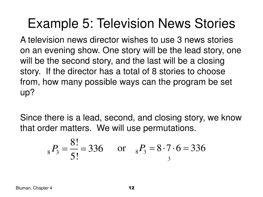 example 5 television news stories a television