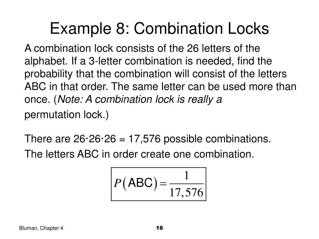 example 8 combination locks a combination lock