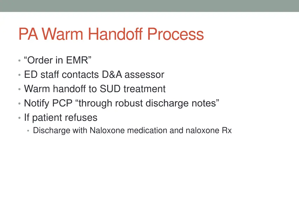 pa warm handoff process