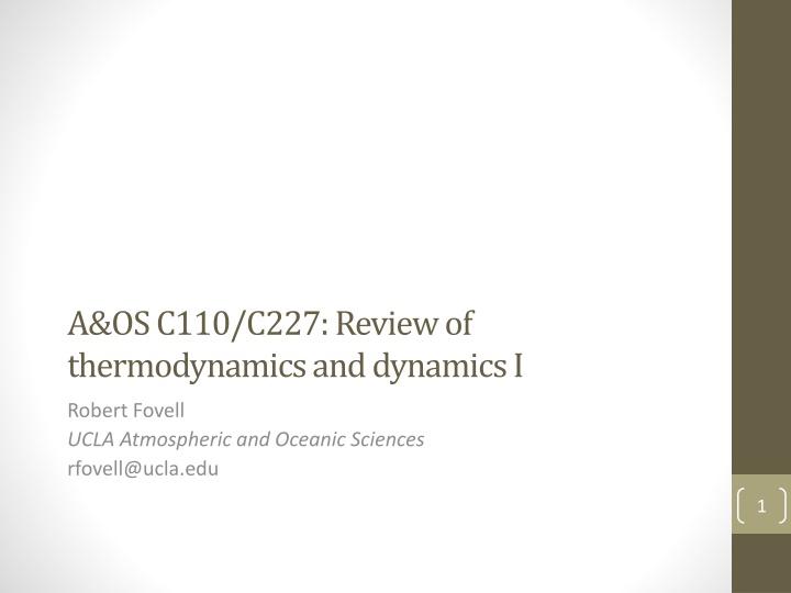 a os c110 c227 review of thermodynamics