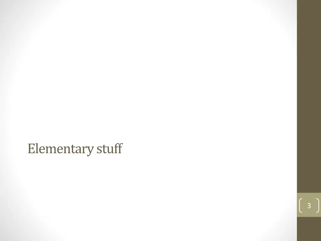 elementary stuff