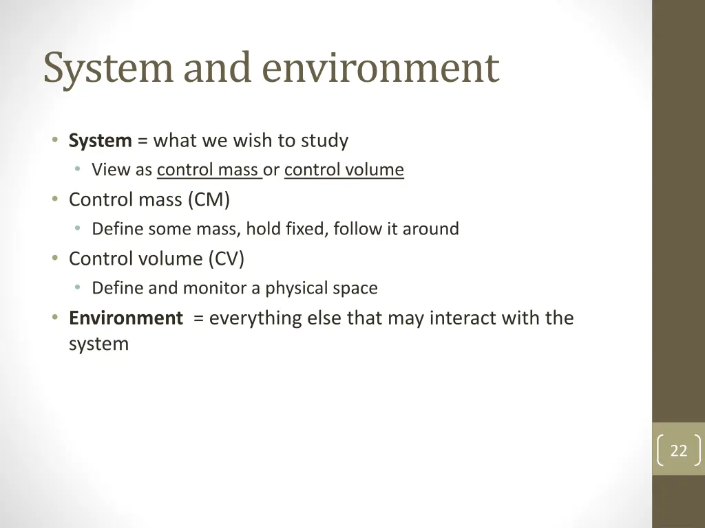 system and environment