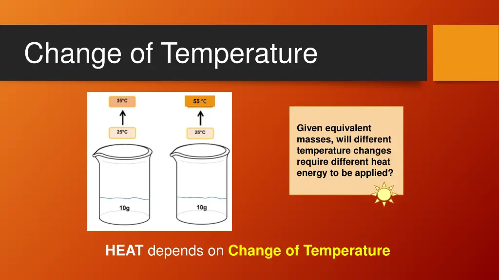 change of temperature