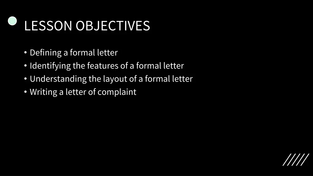 lesson objectives