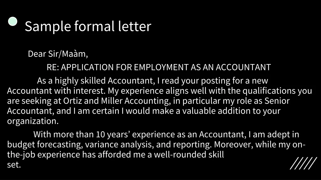 sample formal letter 1