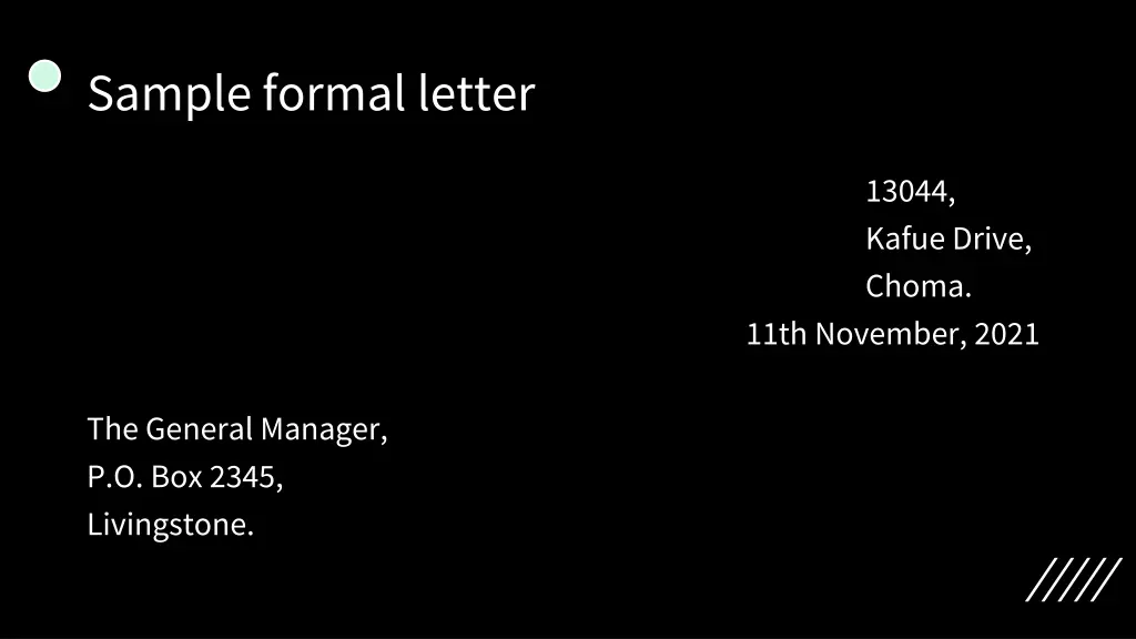 sample formal letter