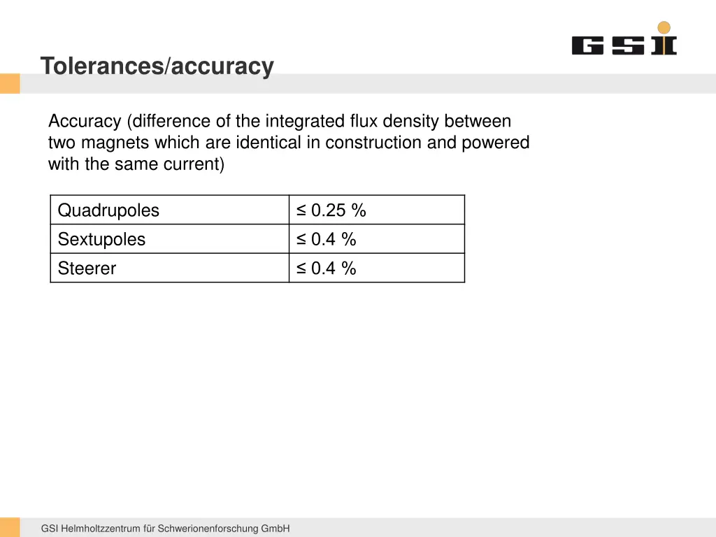 tolerances accuracy 1