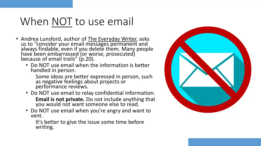 when not to use email