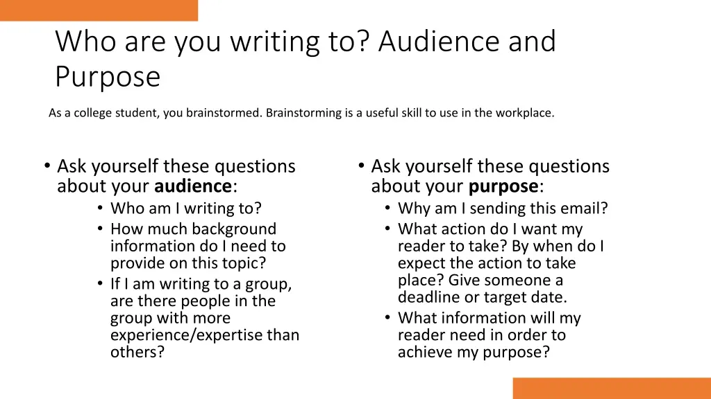 who are you writing to audience and purpose