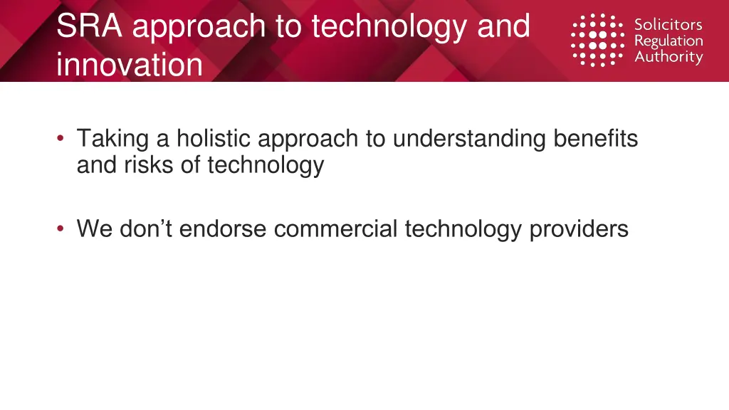 sra approach to technology and innovation 1