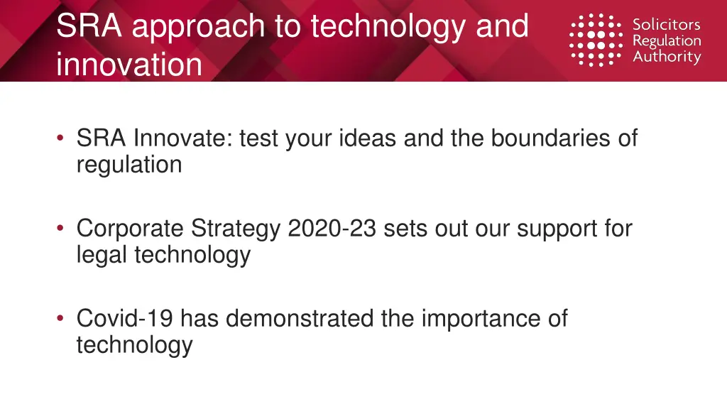 sra approach to technology and innovation