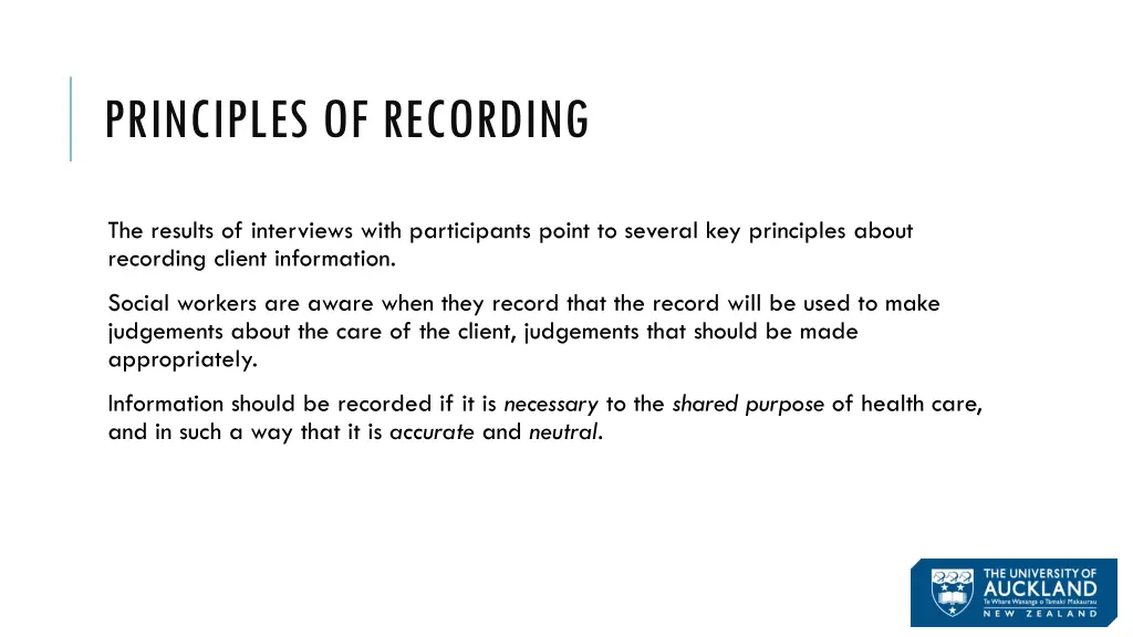 principles of recording