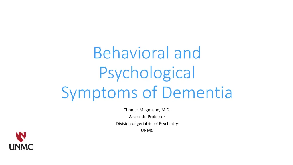 behavioral and psychological symptoms of dementia