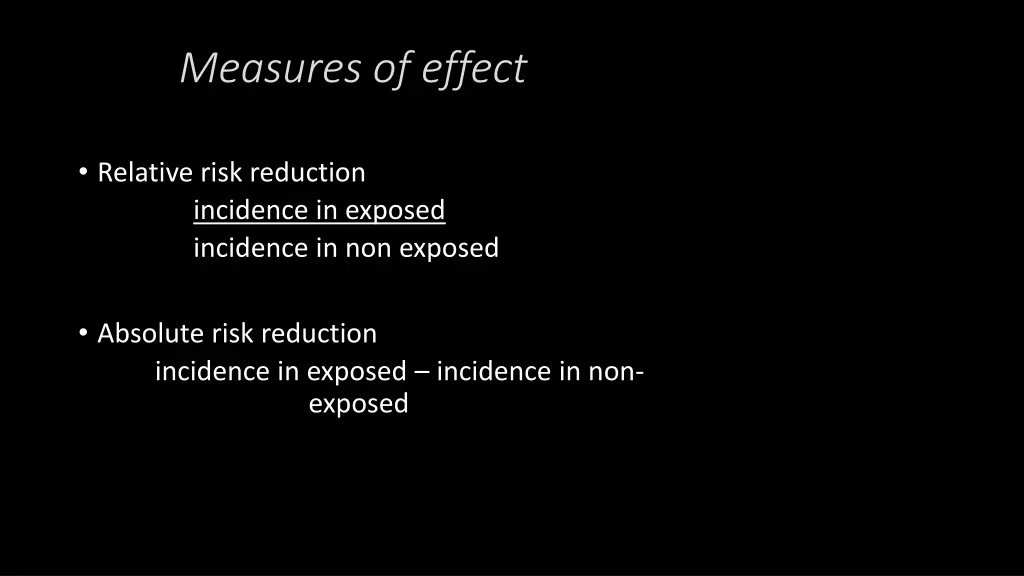 measures of effect