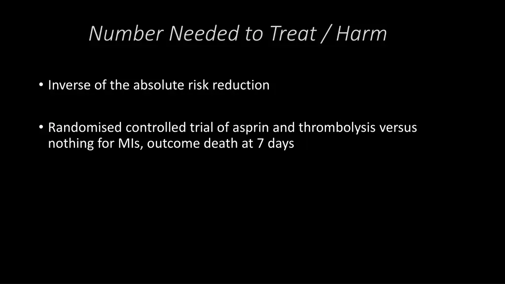 number needed to treat harm