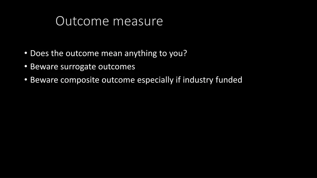 outcome measure