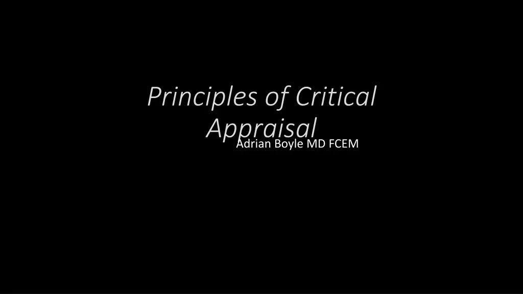 principles of critical appraisal adrian boyle