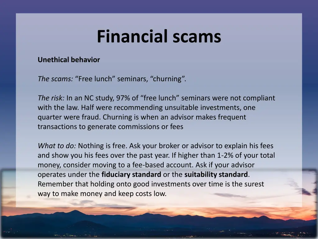 financial scams