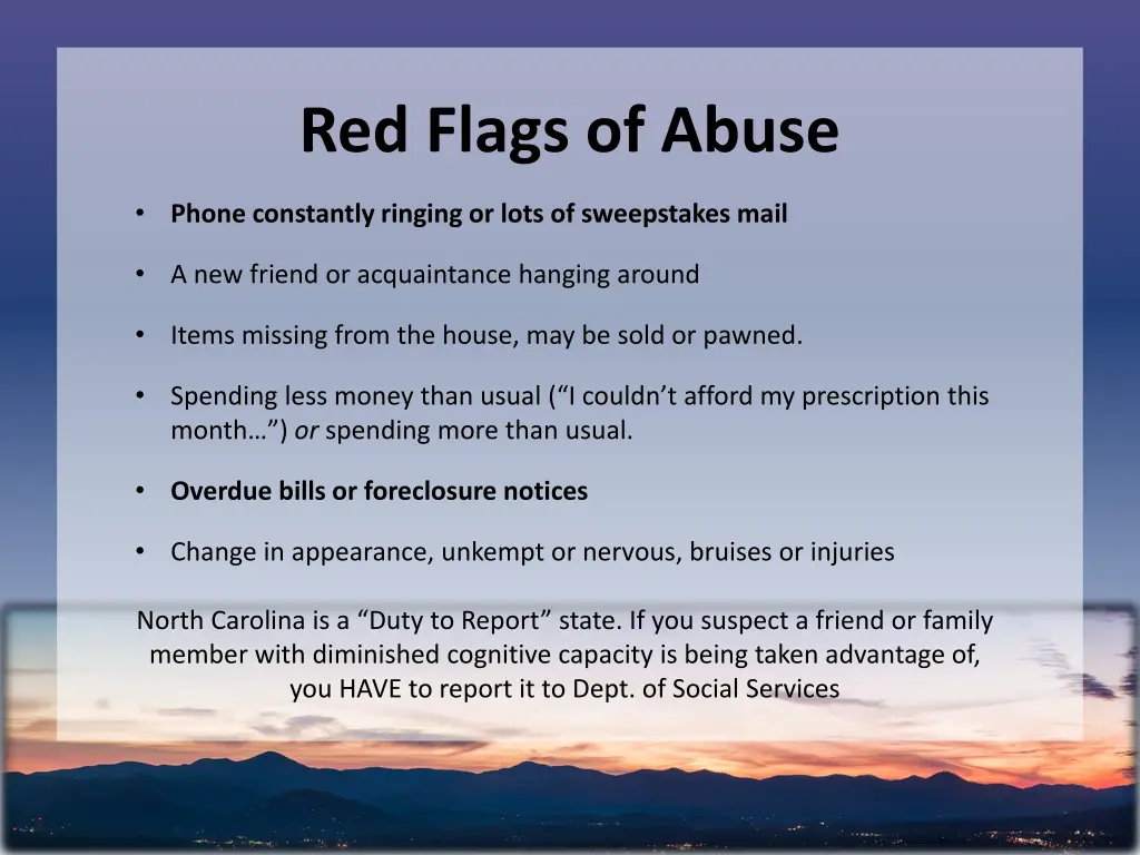 red flags of abuse