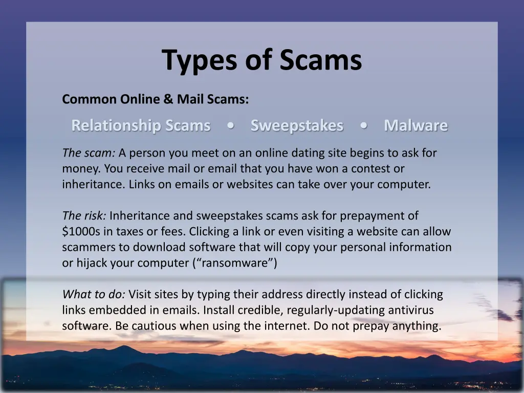 types of scams 2