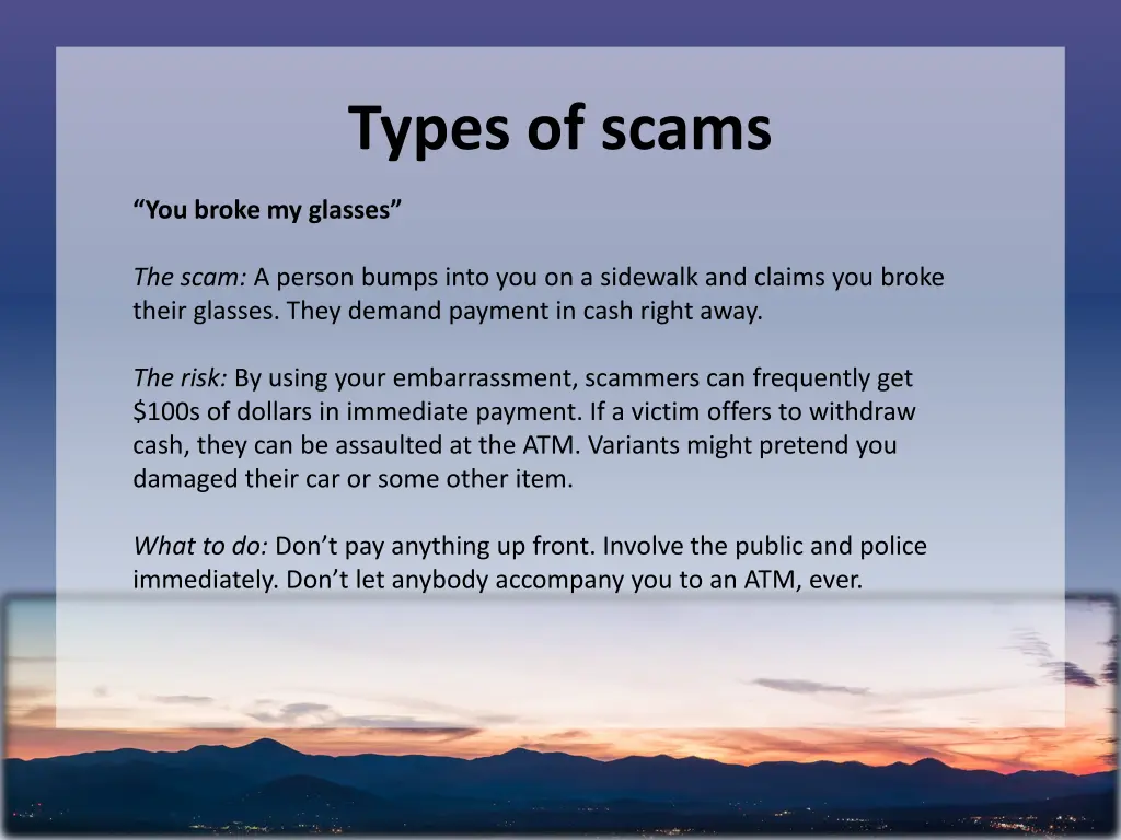 types of scams 3