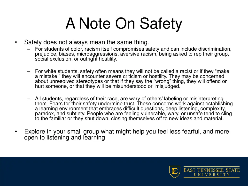 a note on safety