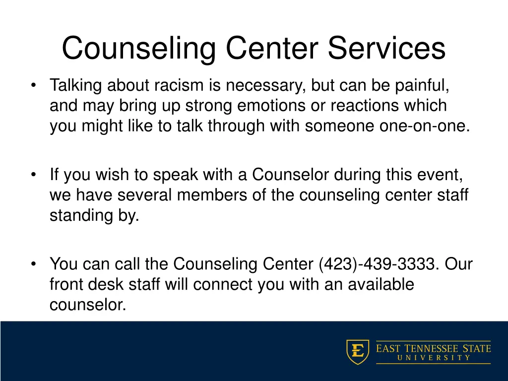 counseling center services