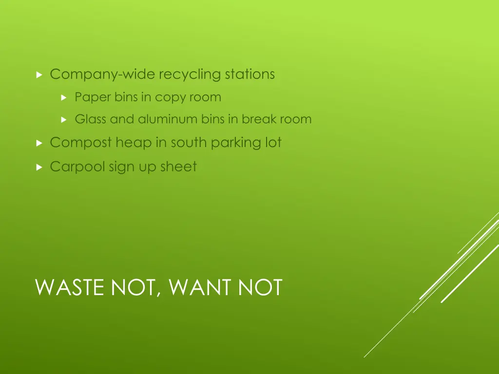 company wide recycling stations