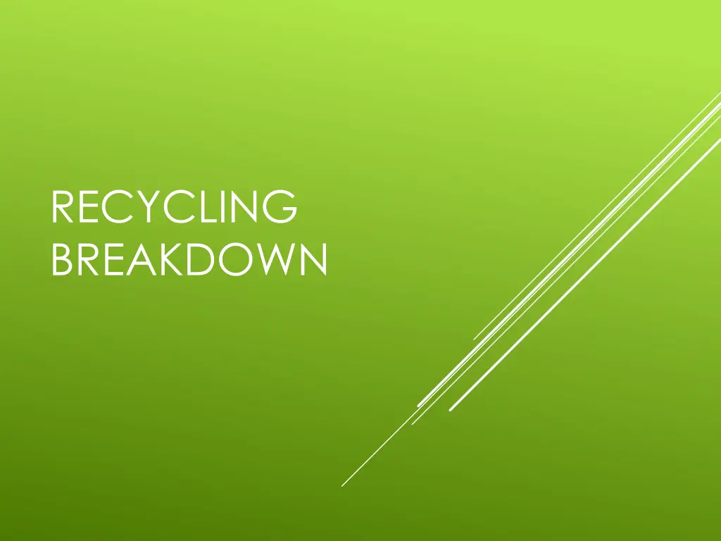 recycling breakdown