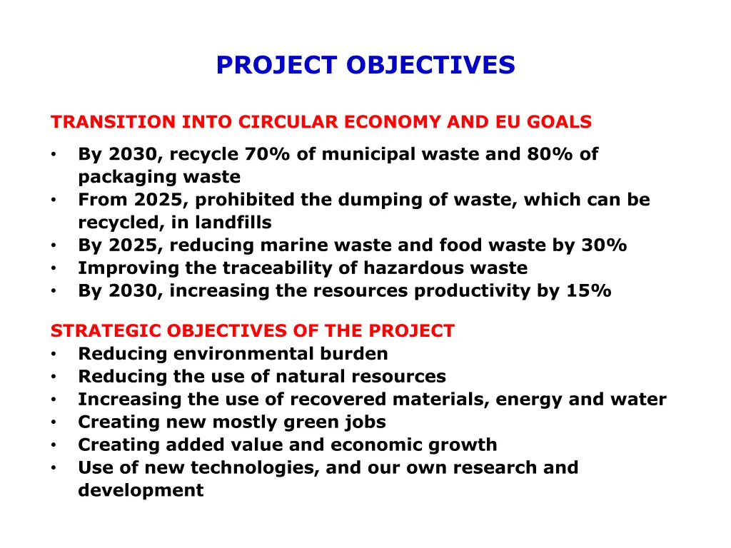 project objectives