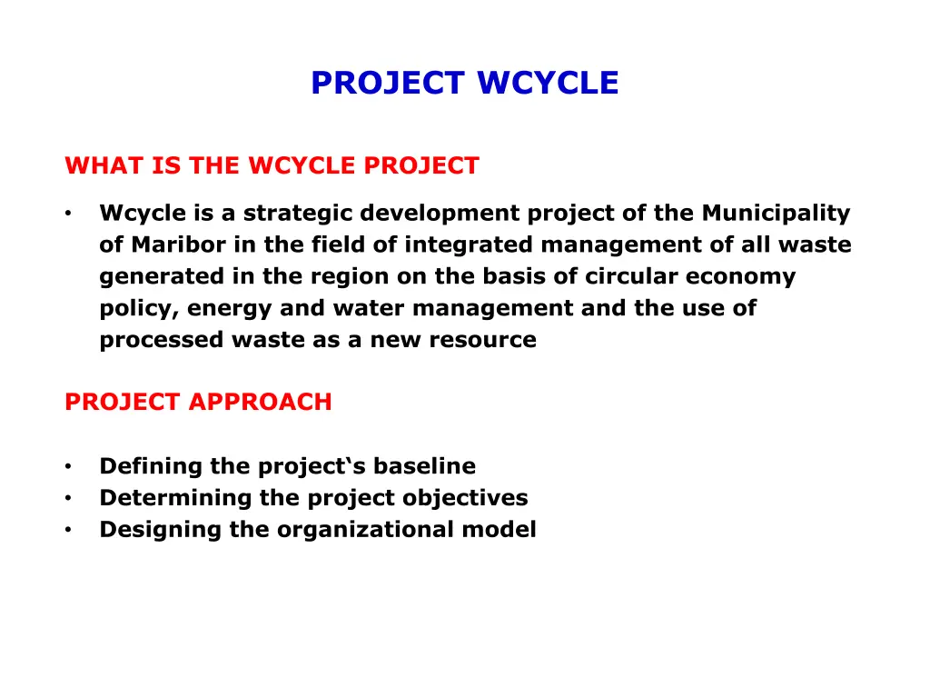 project wcycle