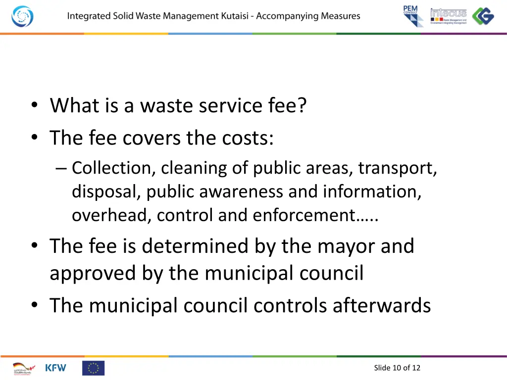 what is a waste service fee the fee covers