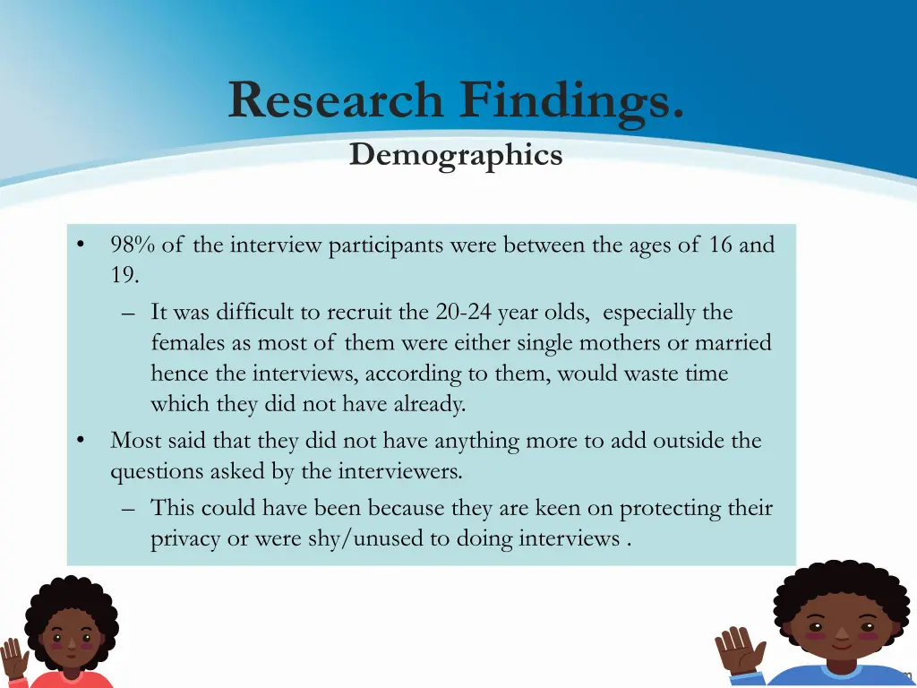 research findings demographics