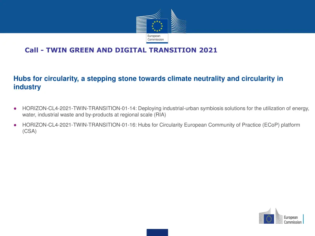 call twin green and digital transition 2021