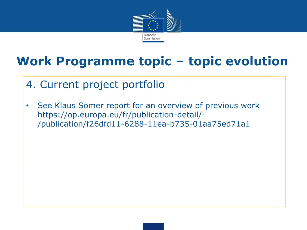 work programme topic topic evolution 1