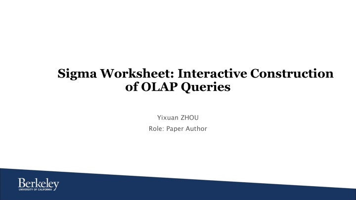 sigma worksheet interactive construction of olap