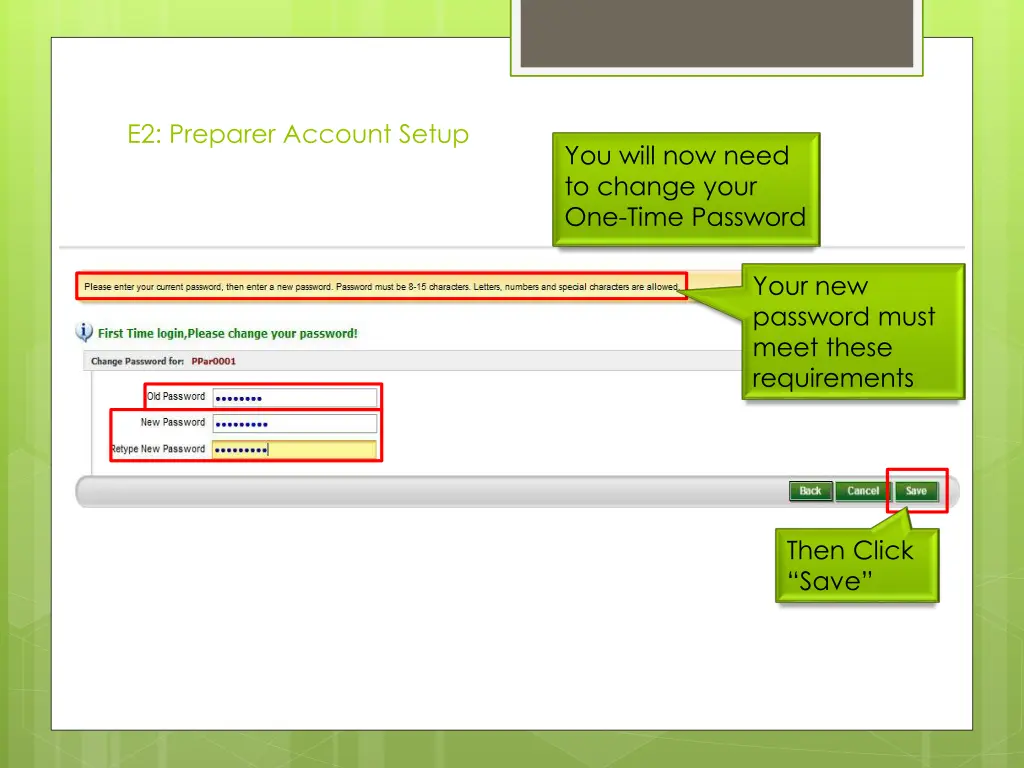 e2 preparer account setup 3