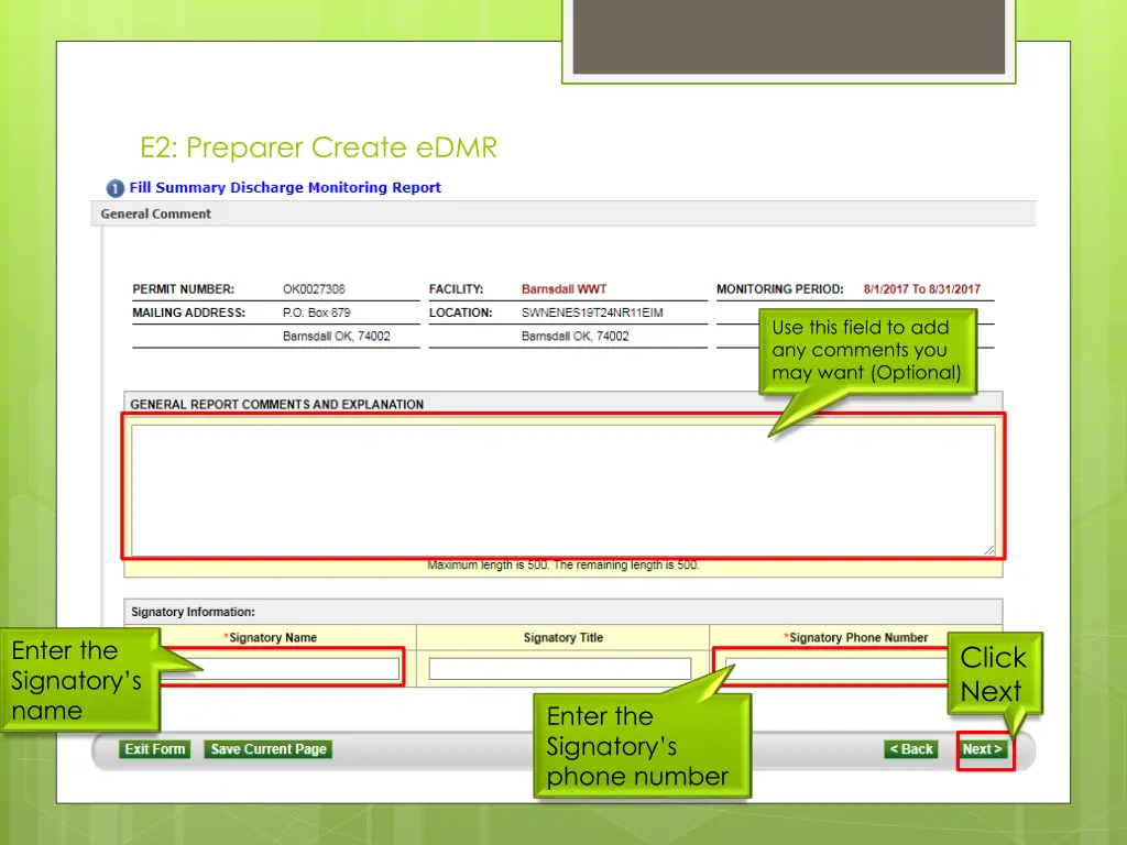 e2 preparer create edmr 5