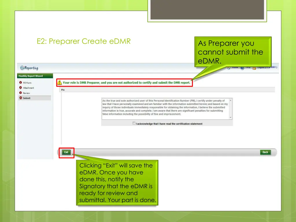 e2 preparer create edmr 8