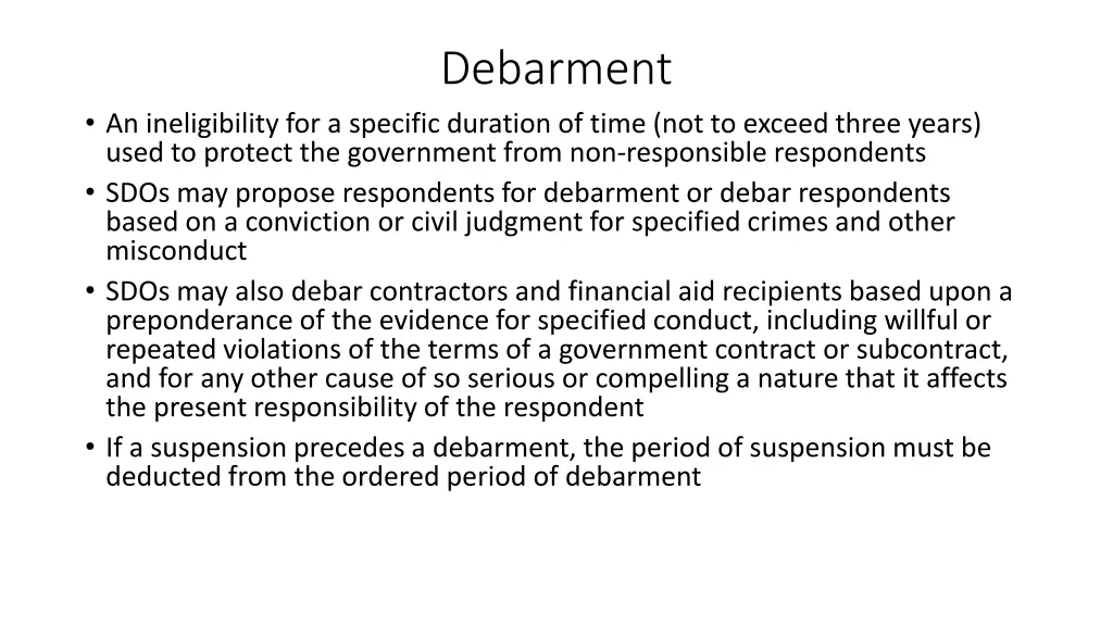 debarment