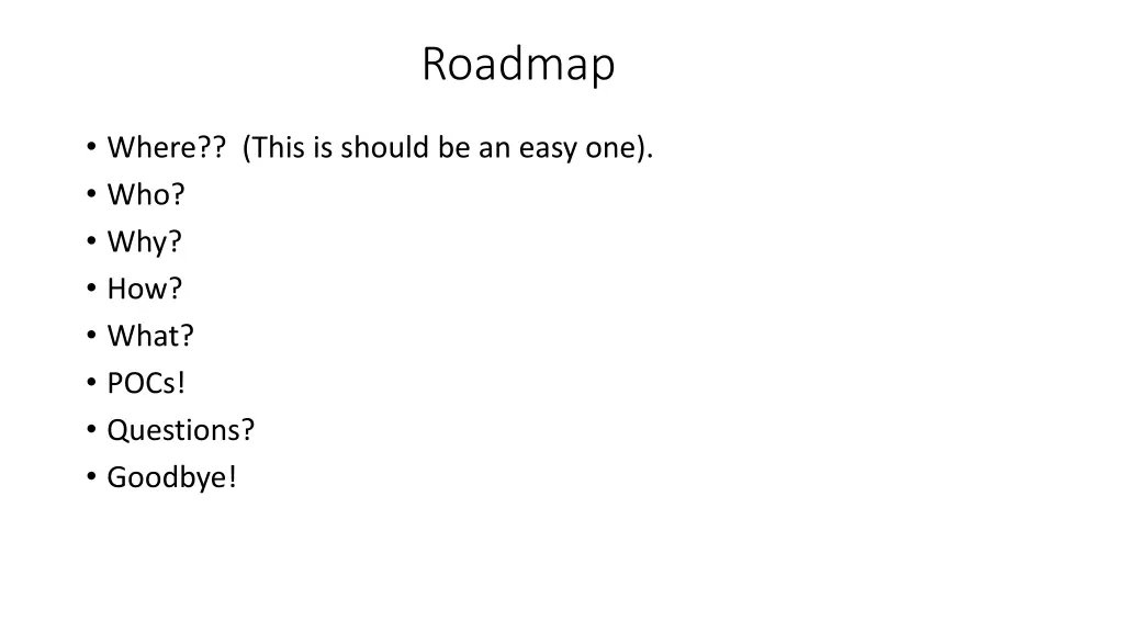 roadmap