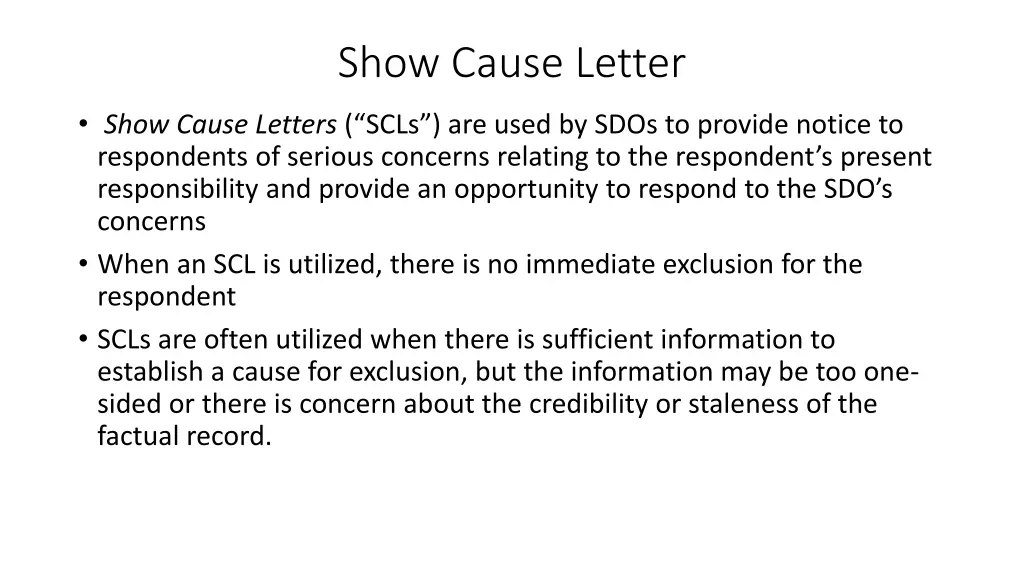 show cause letter