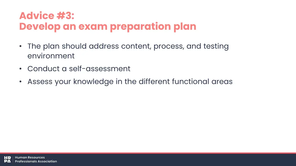 advice 3 develop an exam preparation plan